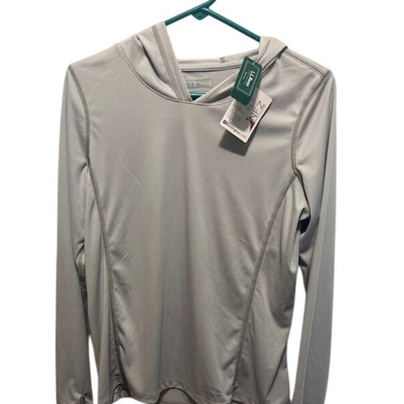 L. L. Bean Hoody No Fly Zone Hooded Pullover NWT in Gray Women Misses size Small - Picture 2 of 13